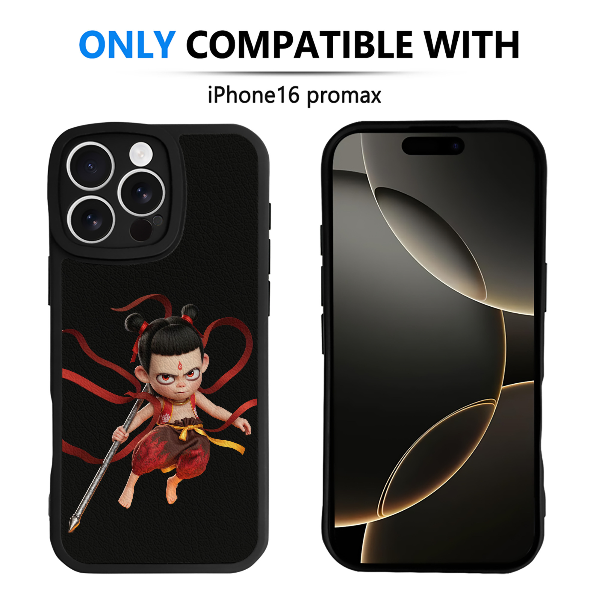 （画像用） Ne Zha 2 ナタ 魔童の大暴れ 【iPhone 16シリーズ対応】シリコンスマホケース（レザー調） 材質：シリコン